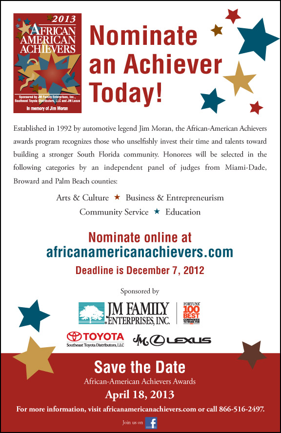 Nominate someone for the 21st Annual African-American Achievers Awards