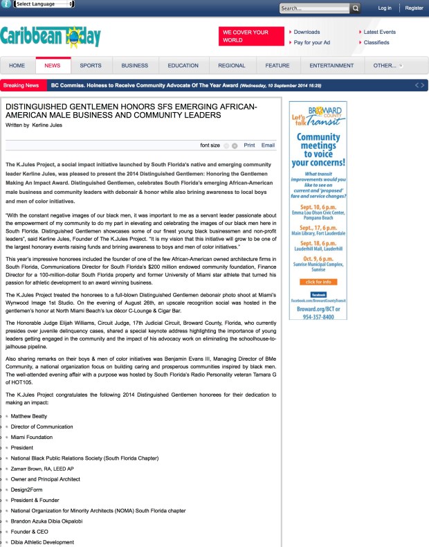 Caribbean Today_ Distinguished Gentlemen Honors SFs Emerging African-American Male Business And Community Leaders